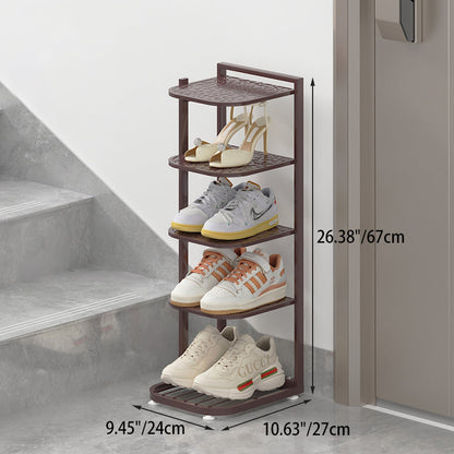 Modern Minimalist Square Pebble Pattern Iron Baking Paint Finish Shoe Storage 5/6/7/8/9/10-Tier For Entryways & Living Room