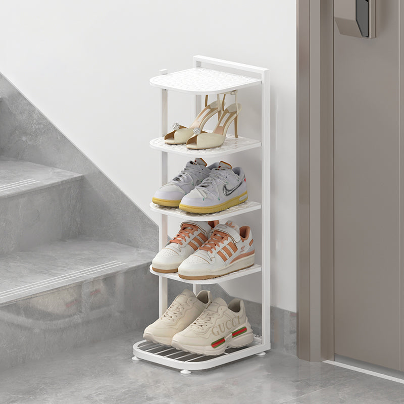 Modern Minimalist Square Pebble Pattern Iron Baking Paint Finish Shoe Storage 5/6/7/8/9/10-Tier For Entryways & Living Room