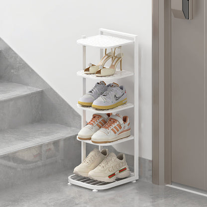 Modern Minimalist Square Pebble Pattern Iron Baking Paint Finish Shoe Storage 5/6/7/8/9/10-Tier For Entryways & Living Room
