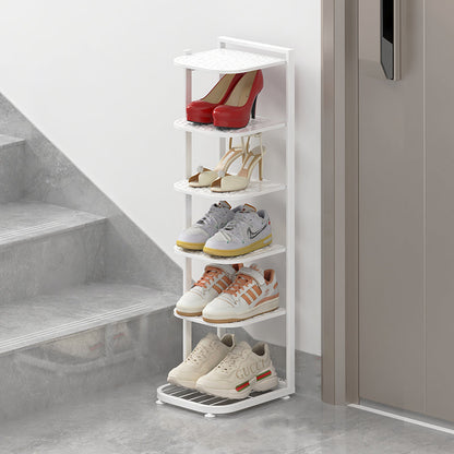 Modern Minimalist Square Pebble Pattern Iron Baking Paint Finish Shoe Storage 5/6/7/8/9/10-Tier For Entryways & Living Room