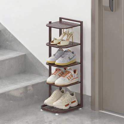 Modern Minimalist Square Pebble Pattern Iron Baking Paint Finish Shoe Storage 5/6/7/8/9/10-Tier For Entryways & Living Room