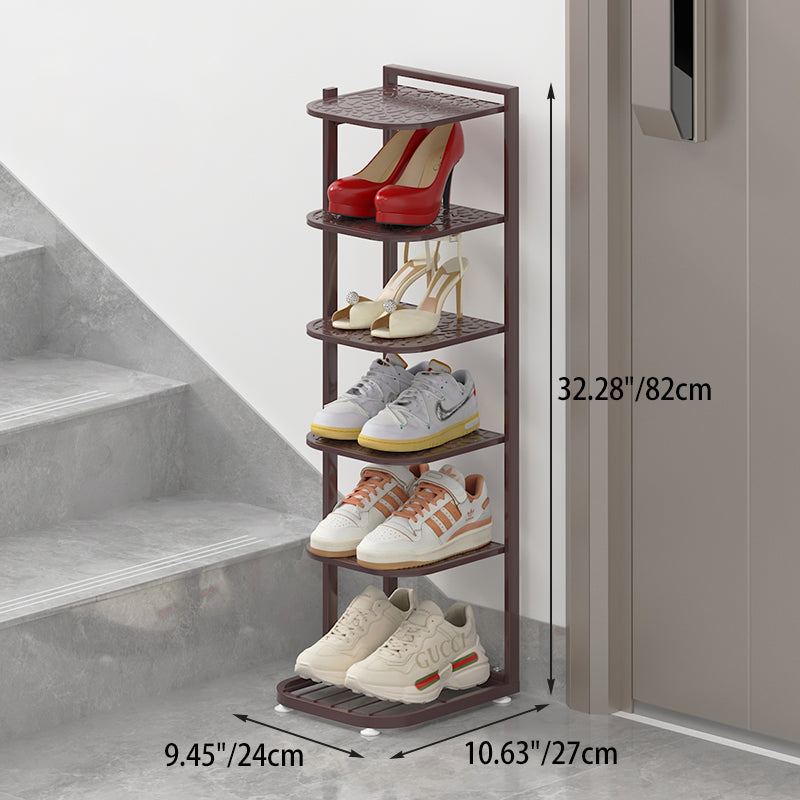 Modern Minimalist Square Pebble Pattern Iron Baking Paint Finish Shoe Storage 5/6/7/8/9/10-Tier For Entryways & Living Room