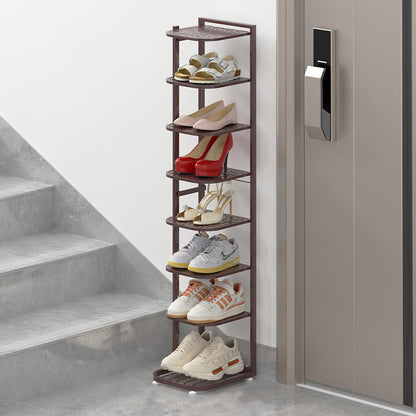 Modern Minimalist Square Pebble Pattern Iron Baking Paint Finish Shoe Storage 5/6/7/8/9/10-Tier For Entryways & Living Room