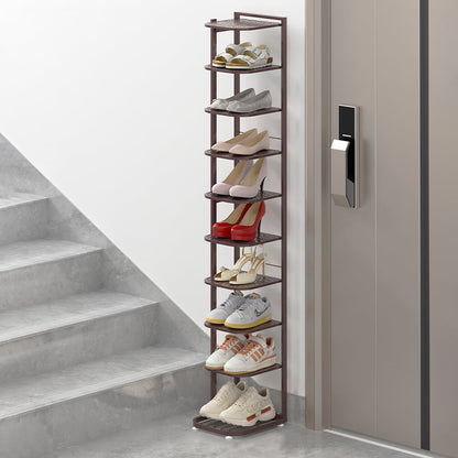 Modern Minimalist Square Pebble Pattern Iron Baking Paint Finish Shoe Storage 5/6/7/8/9/10-Tier For Entryways & Living Room