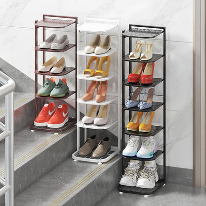 Modern Minimalist Square Pebble Pattern Iron Baking Paint Finish Shoe Storage 5/6/7/8/9/10-Tier For Entryways & Living Room