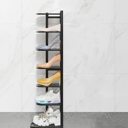 Modern Minimalist Square Pebble Pattern Iron Baking Paint Finish Shoe Storage 5/6/7/8/9/10-Tier For Entryways & Living Room
