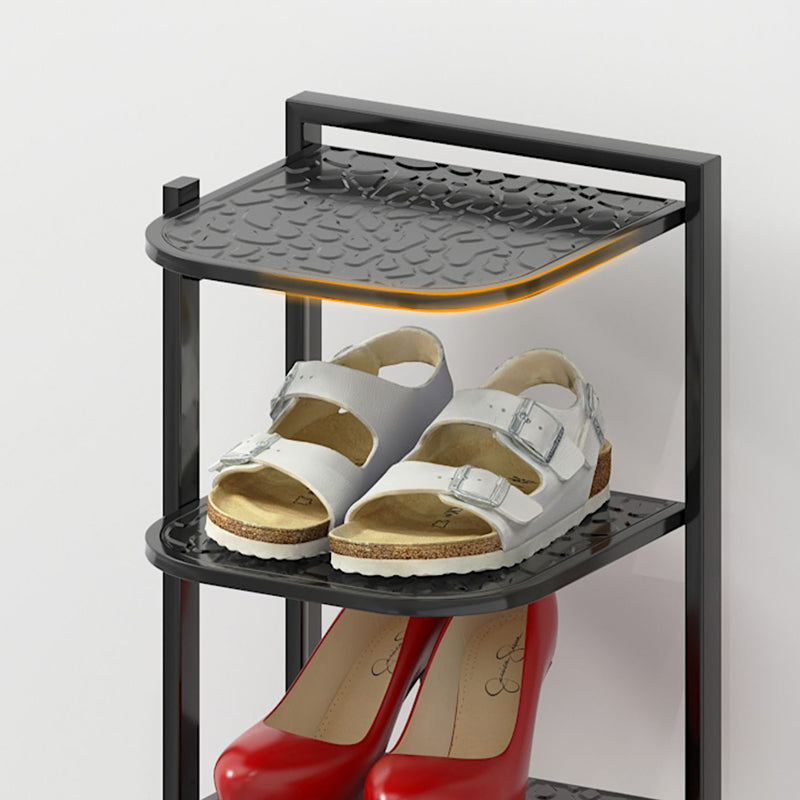 Modern Minimalist Square Pebble Pattern Iron Baking Paint Finish Shoe Storage 5/6/7/8/9/10-Tier For Entryways & Living Room