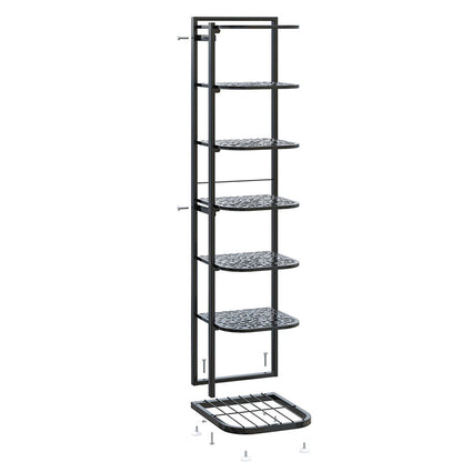 Modern Minimalist Square Pebble Pattern Iron Baking Paint Finish Shoe Storage 5/6/7/8/9/10-Tier For Entryways & Living Room