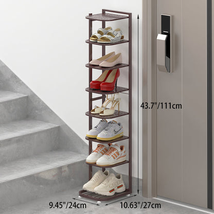 Modern Minimalist Square Pebble Pattern Iron Baking Paint Finish Shoe Storage 5/6/7/8/9/10-Tier For Entryways & Living Room