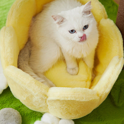 Contemporary Creative Round Teapot-Shaped Faux Panel PS Velvet Fabric PP Cotton Multi-Functional Cat Tree For Living Room