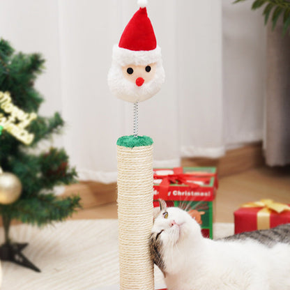 Contemporary Creative Round Medium-Density Fiberboard Sisal Fabric Christmas Cat Tree For Bedroom