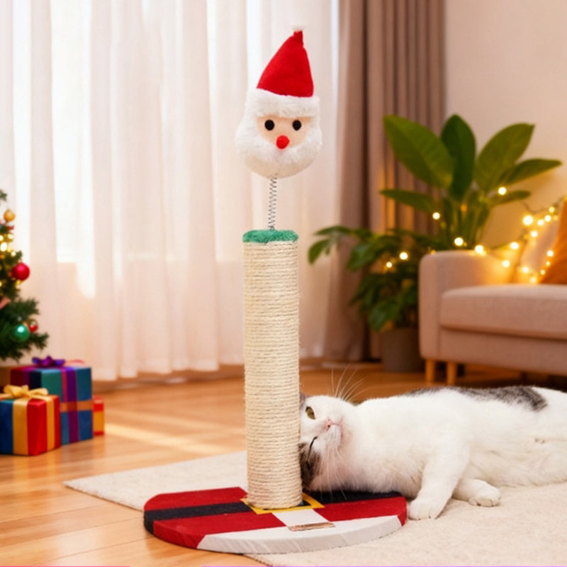 Contemporary Creative Round Medium-Density Fiberboard Sisal Fabric Christmas Cat Tree For Bedroom