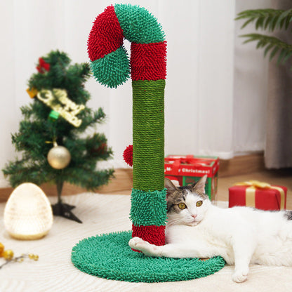 Contemporary Creative Round Medium-Density Fiberboard Sisal Fabric Christmas Cat Tree For Bedroom