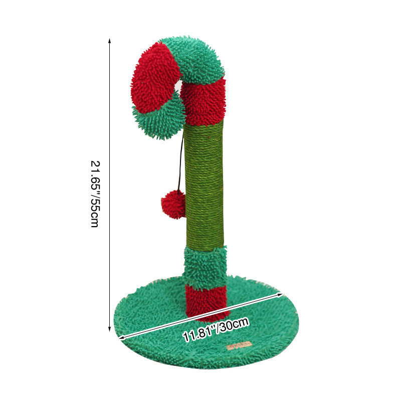Contemporary Creative Round Medium-Density Fiberboard Sisal Fabric Christmas Cat Tree For Bedroom