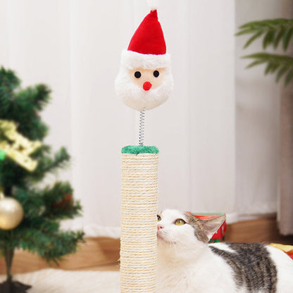 Contemporary Creative Round Medium-Density Fiberboard Sisal Fabric Christmas Cat Tree For Bedroom