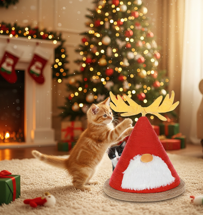 Contemporary Creative Square Medium-Density Fiberboard Sisal Velvet Fabric Multi-Functional Christmas Cat Tree For Bedroom