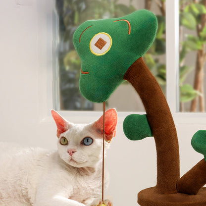 Contemporary Creative Round Sisal Rope Paper Rope Velvet Fabric Foam Medium-Density Fiberboard Cat Tree For Bedroom