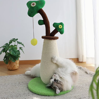Contemporary Creative Round Sisal Rope Paper Rope Velvet Fabric Foam Medium-Density Fiberboard Cat Tree For Bedroom