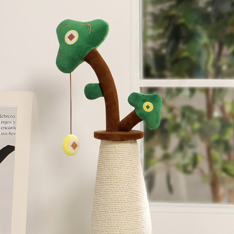 Contemporary Creative Round Sisal Rope Paper Rope Velvet Fabric Foam Medium-Density Fiberboard Cat Tree For Bedroom