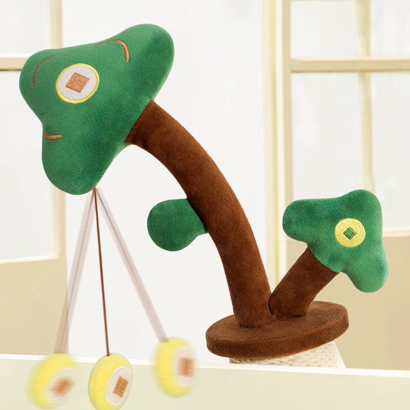 Contemporary Creative Round Sisal Rope Paper Rope Velvet Fabric Foam Medium-Density Fiberboard Cat Tree For Bedroom