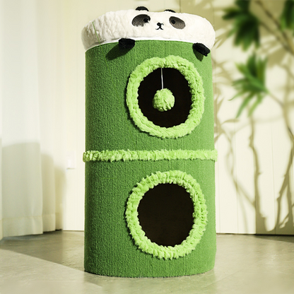 Contemporary Creative Cylindrical Medium-Density Fiberboard Sisal Fabric Multi-Functional Cat Tree 2/3-Tier For Bedroom