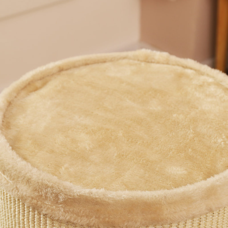 Contemporary Creative Cylindrical Medium-Density Fiberboard Sisal Fabric Multi-Functional Cat Tree 2/3-Tier For Bedroom