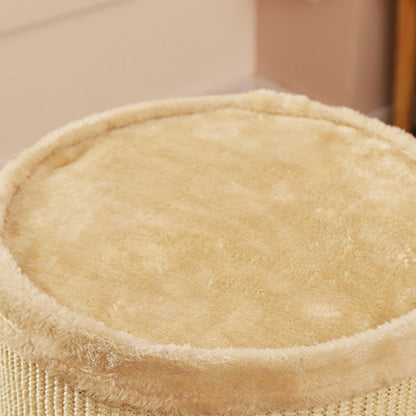 Contemporary Creative Cylindrical Medium-Density Fiberboard Sisal Fabric Multi-Functional Cat Tree 2/3-Tier For Bedroom
