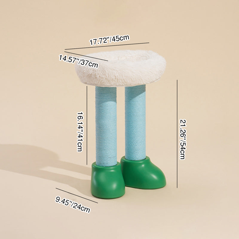 Contemporary Creative Round Boot-Shaped HDPE Paper Rattan Multi-Functional Cat Tree With 2-Tier For Bedroom