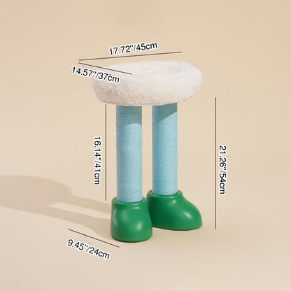 Contemporary Creative Round Boot-Shaped HDPE Paper Rattan Multi-Functional Cat Tree With 2-Tier For Bedroom