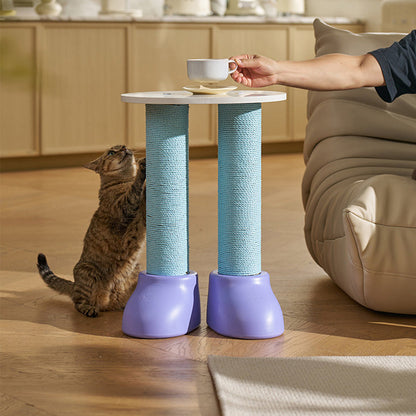 Contemporary Creative Round Boot-Shaped HDPE Paper Rattan Multi-Functional Cat Tree With 2-Tier For Bedroom