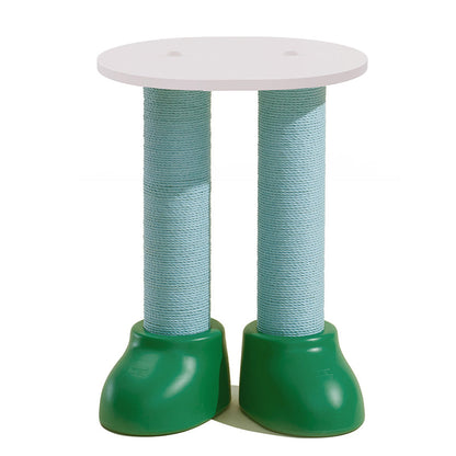 Contemporary Creative Round Boot-Shaped HDPE Paper Rattan Multi-Functional Cat Tree With 2-Tier For Bedroom