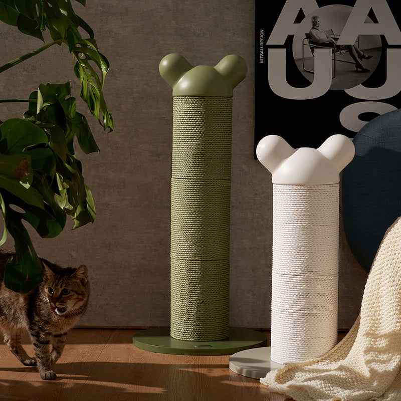 Contemporary Creative Cylinder HDPE Paper Rattan Cold-Rolled Steel Cat Tree For Bedroom