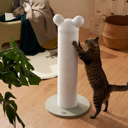 Contemporary Creative Cylinder HDPE Paper Rattan Cold-Rolled Steel Cat Tree For Bedroom