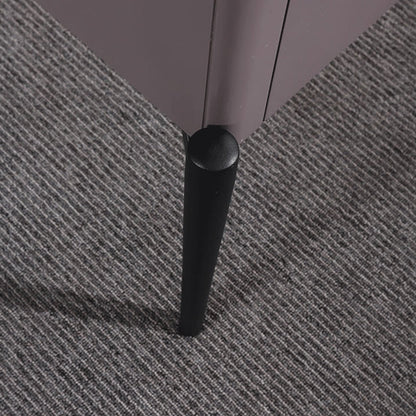 Modern Luxury Grayish Brown 1-Drawer Nightstand: Stiletto Legs High-End Accent Bedside Table For Bedroom