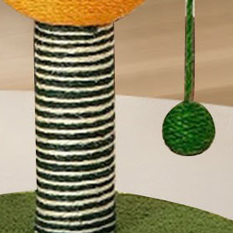 Contemporary Creative Round Candied Hawthorn-Shaped Faux Panel Sisal Velvet Fabric Cat Tree For Bedroom