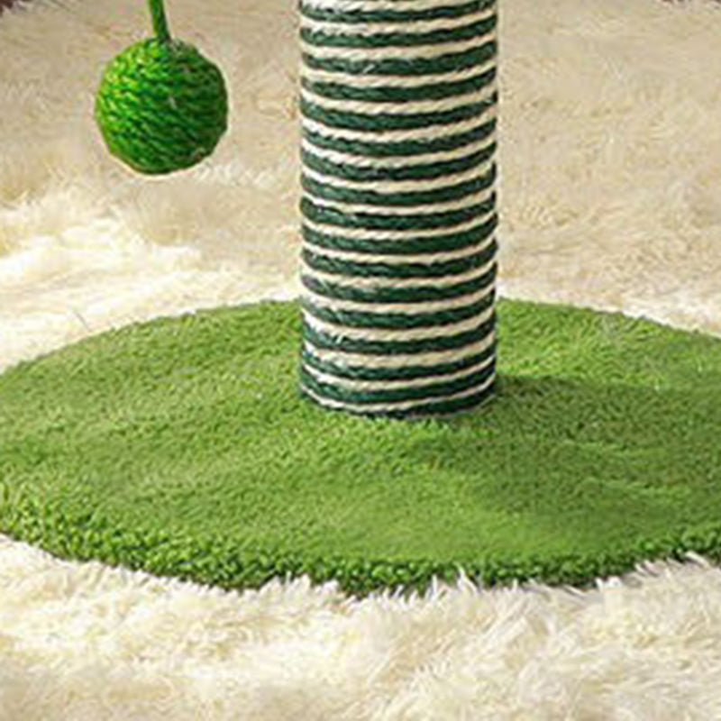 Contemporary Creative Round Candied Hawthorn-Shaped Faux Panel Sisal Velvet Fabric Cat Tree For Bedroom