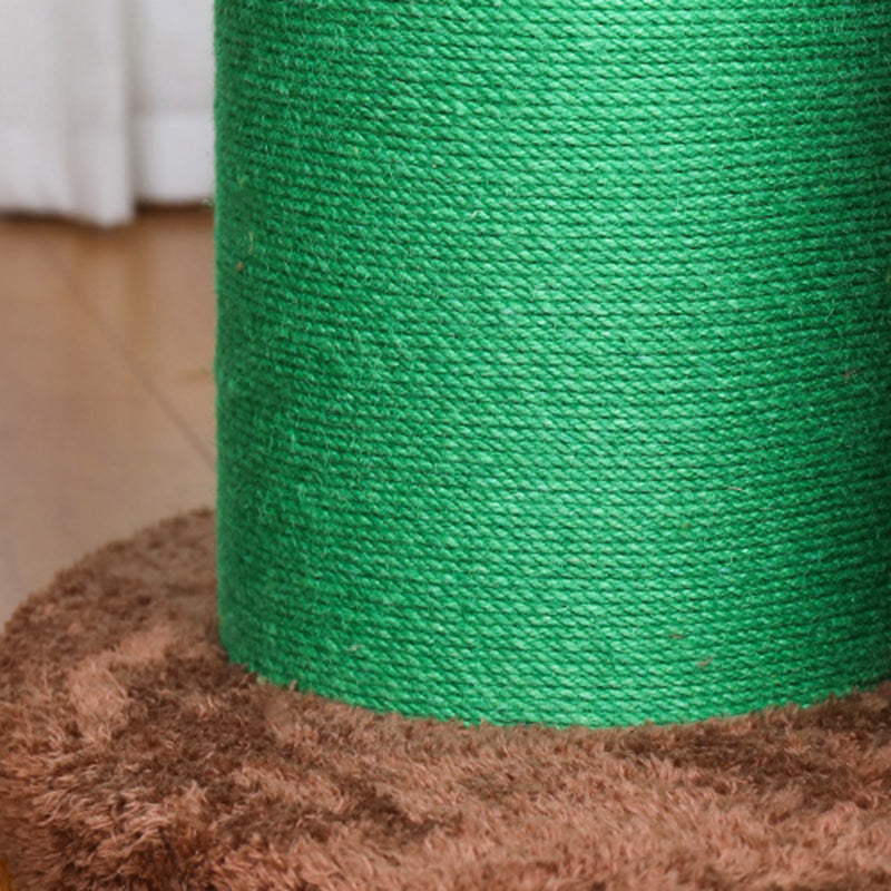 Contemporary Creative Round Oriented Strand Board Sisal Velvet Fabric Floral Cactus-Shaped Cat Tree 3-Tier For Living Room