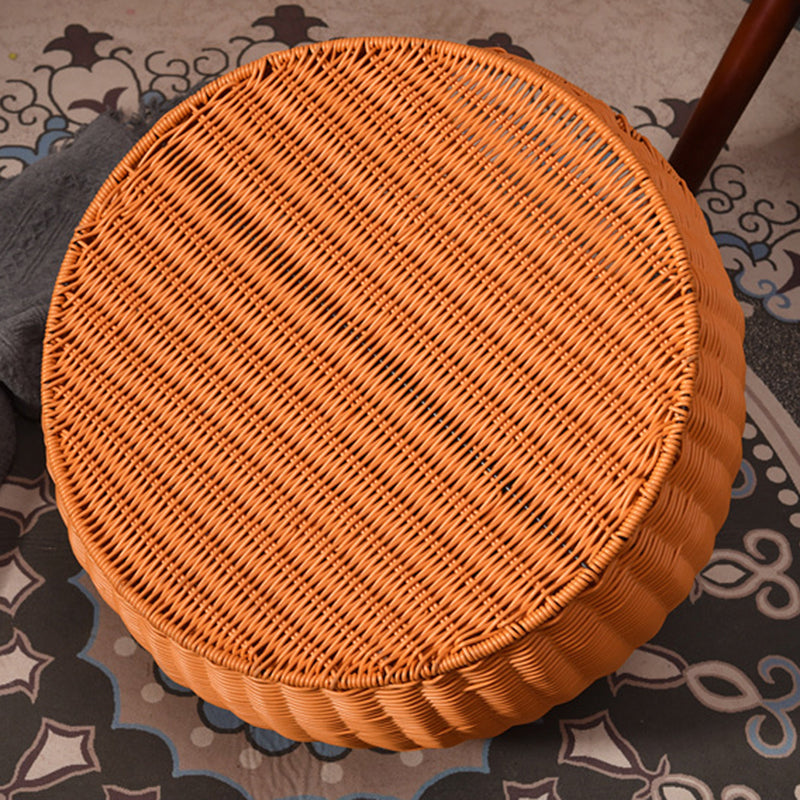 Contemporary Creative Round Orange-Shaped PP/PE Faux Rattan Velvet Fabric Handwoven Cat Bed For Bedroom & Living Room