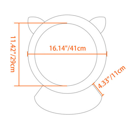 Contemporary Creative Round PP/PE Faux Rattan Fabric Handwoven Cat Ear-Shaped Cat Bed For Bedroom & Living Room