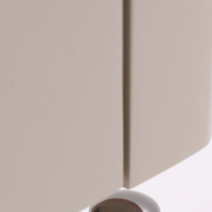 Modern Minimalist Beige Nightstand: Black Tempered Glass Top - Dual-Drawer Storage Bedside Table For Bedroom