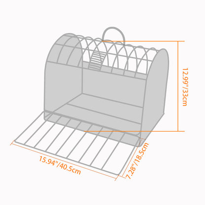 Contemporary Boho Rectangular PP/PE Faux Rattan Iron Handwoven Crab Cage-Shaped Cat Bed For Bedroom