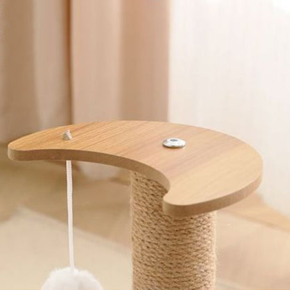 Contemporary Creative Round Medium-Density Fiberboard Sisal Acrylic Multi-Functional Cat Tree For Bedroom