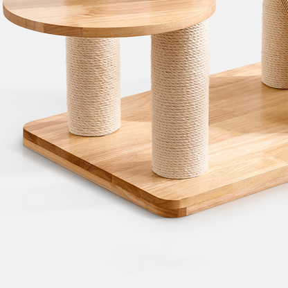Contemporary Creative Rectangular Christmas Tree-Shaped Rubberwood Sisal Acrylic Multi-Functional Cat Tree For Living Room