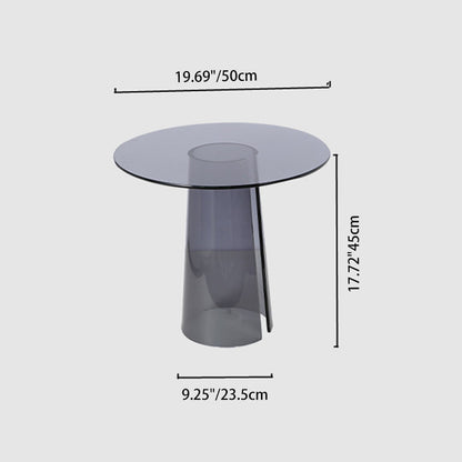 Modern Luxury Round Tempered Glass Acrylic Side Table For Living Room