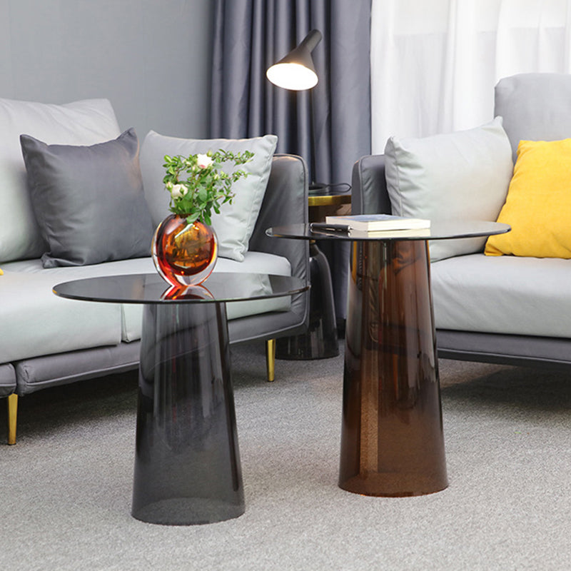 Modern Luxury Round Tempered Glass Acrylic Side Table For Living Room
