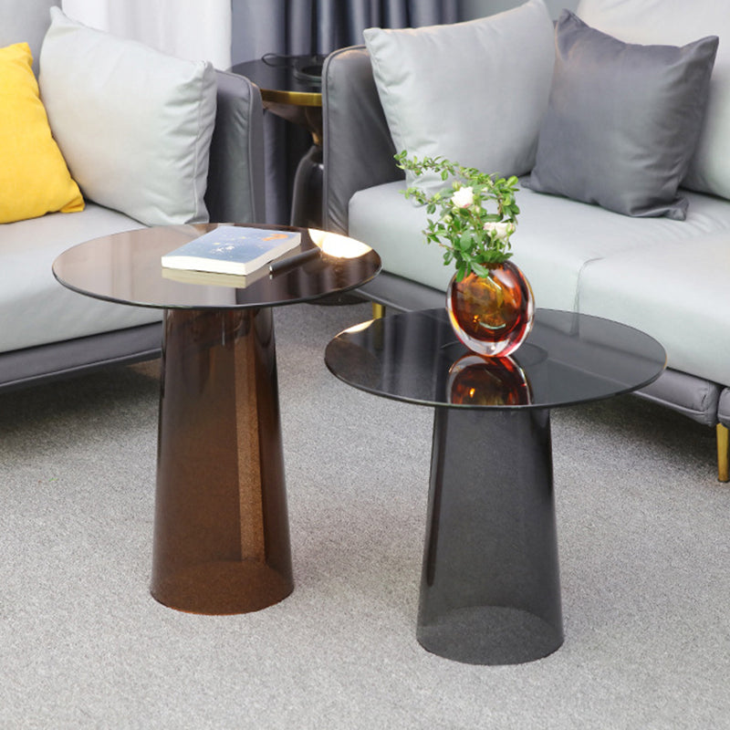 Modern Luxury Round Tempered Glass Acrylic Side Table For Living Room
