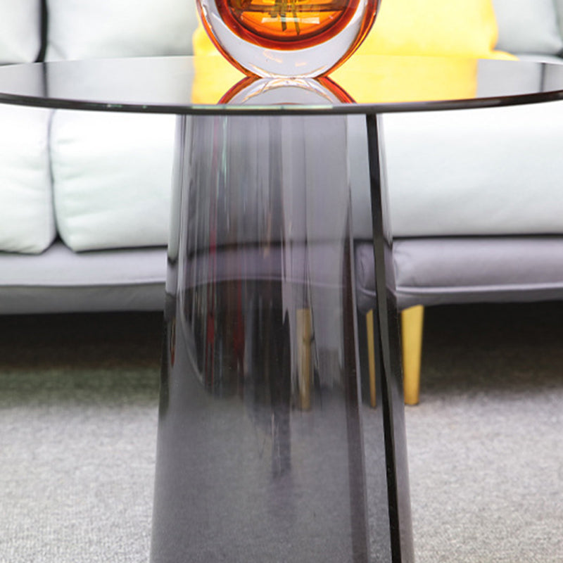 Modern Luxury Round Tempered Glass Acrylic Side Table For Living Room