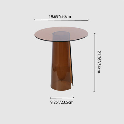 Modern Luxury Round Tempered Glass Acrylic Side Table For Living Room