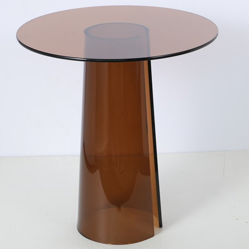 Modern Luxury Round Tempered Glass Acrylic Side Table For Living Room