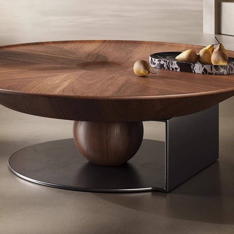 Modern Luxury Round Stainless Steel Medium-Density Fiberboard Fiberglass Tempered Glass Coffee Table Set 1-Tier For Living Room